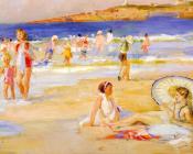 保罗 米歇尔 杜佩 : Beach At Biarritz